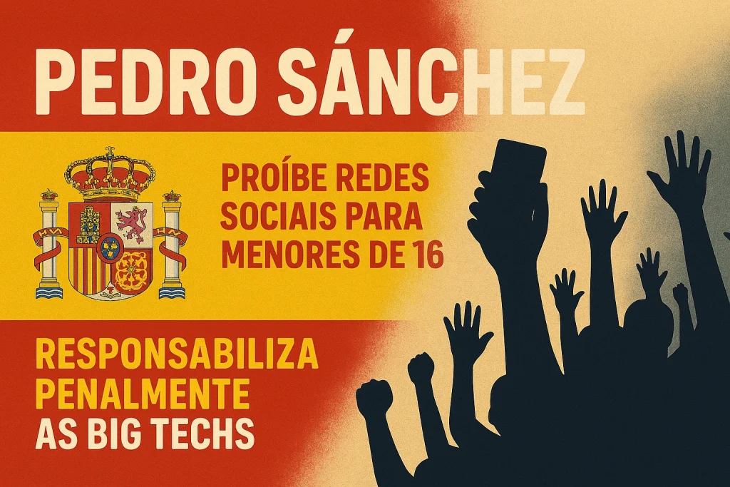 Espanha avança: redes sociais proibidas para menores de 16 e novas regras duras para big techs