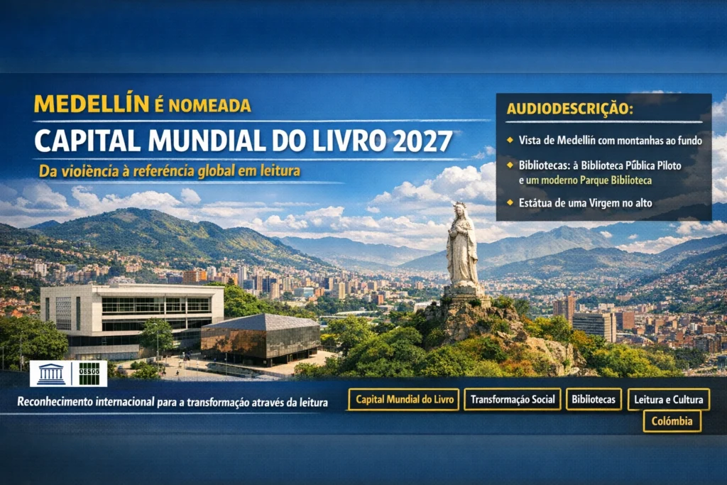 Medellín é nomeada Capital Mundial do Livro 2027: da violência à referência global em leitura