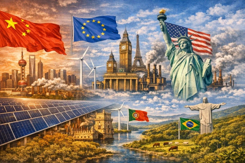 Como a liderança climática da China está a redesenhar o poder global e a pressionar Europa, EUA, Portugal e Brasil – Exclusivo
