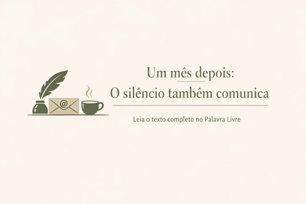 Um mês depois: o silêncio também comunica