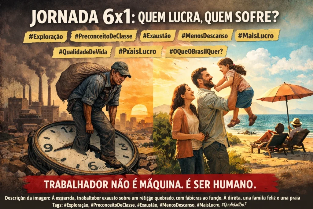 Editorial – O Brasil diante do espelho: a jornada 6×1 e o preconceito de classe que insiste em sobreviver